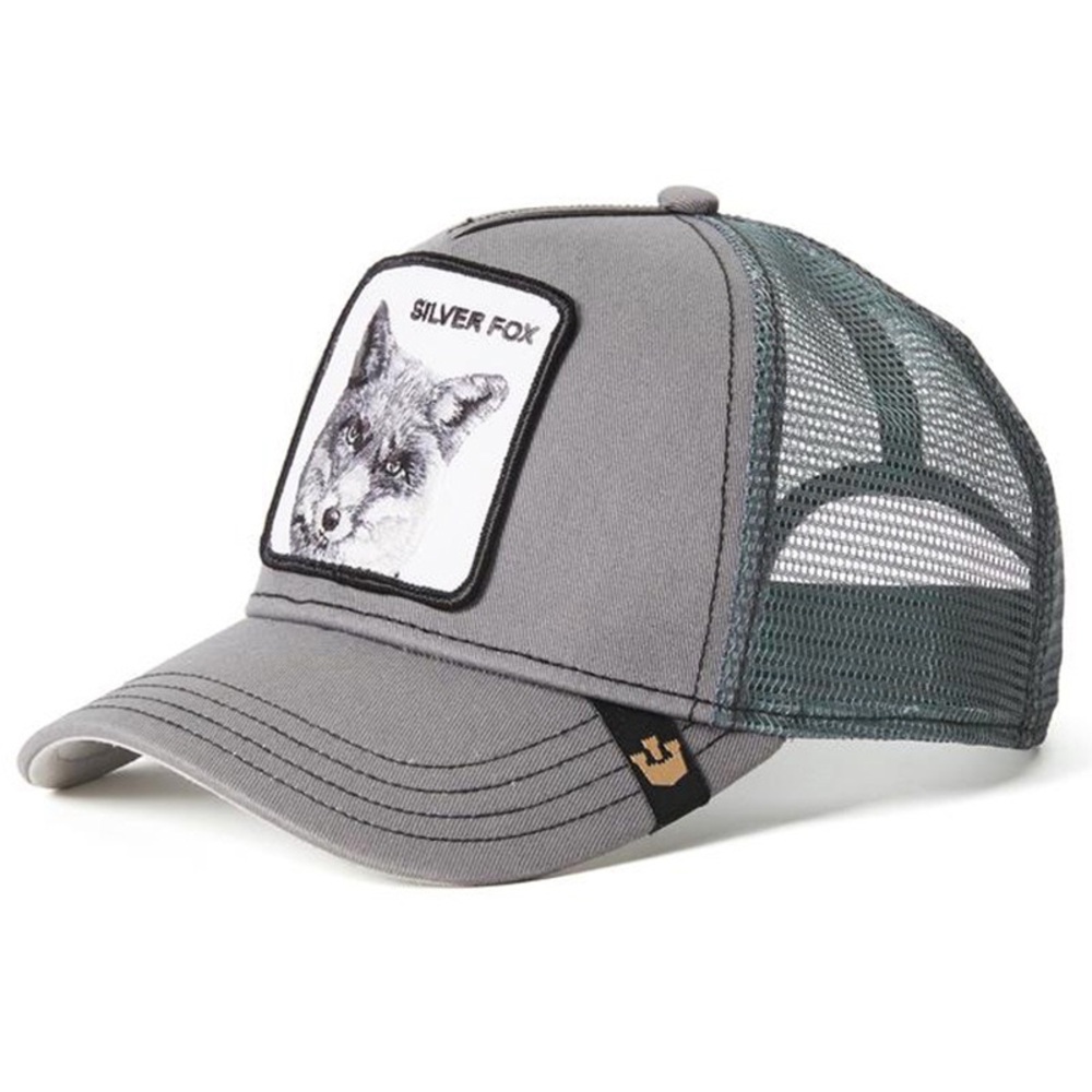 Goorin Bros Silver Fox Gray and Green Trucker Hat